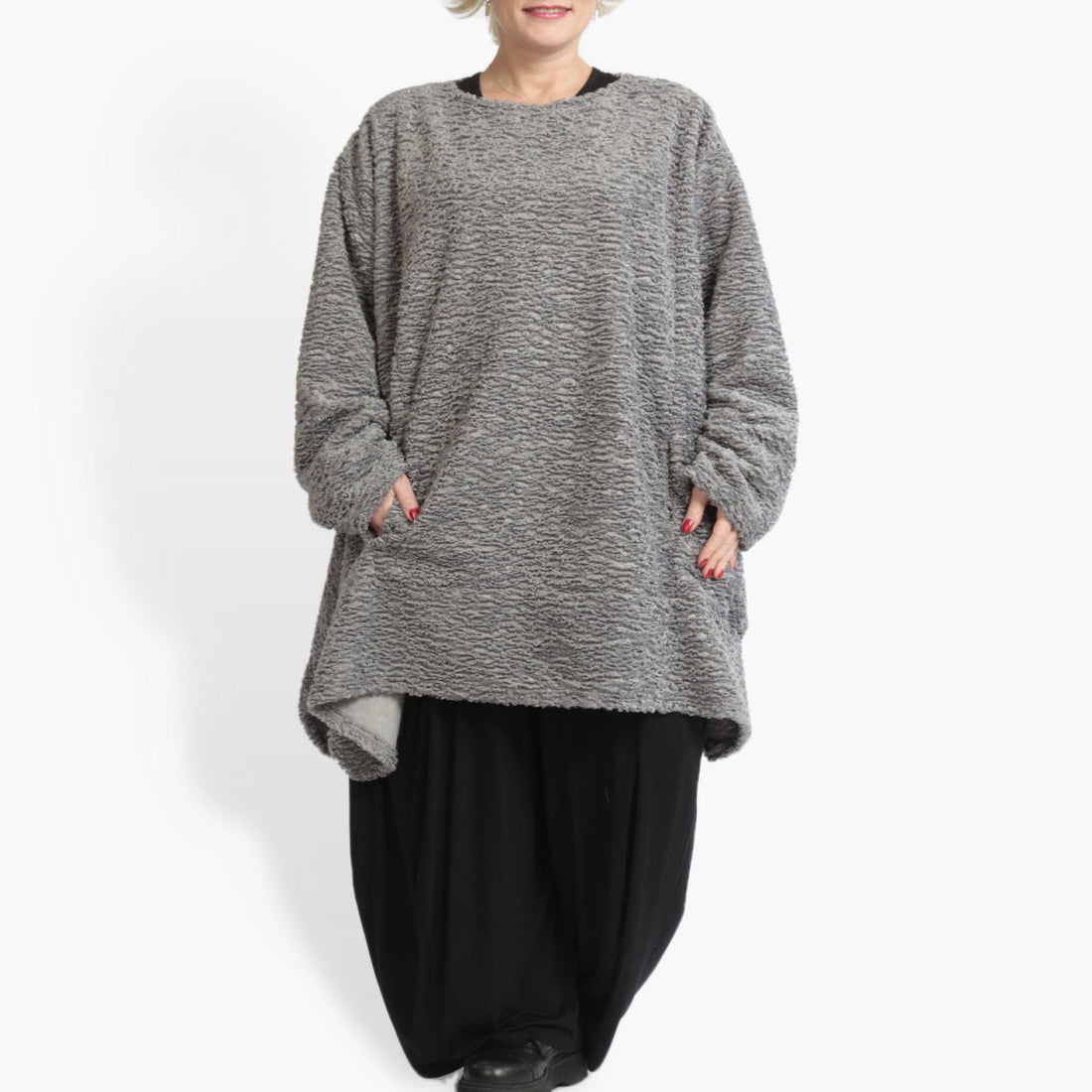  A-Form Bigshirt von AKH Fashion aus Polycarbonat, 0979.06711, Silber, Unifarben, Ausgefallen