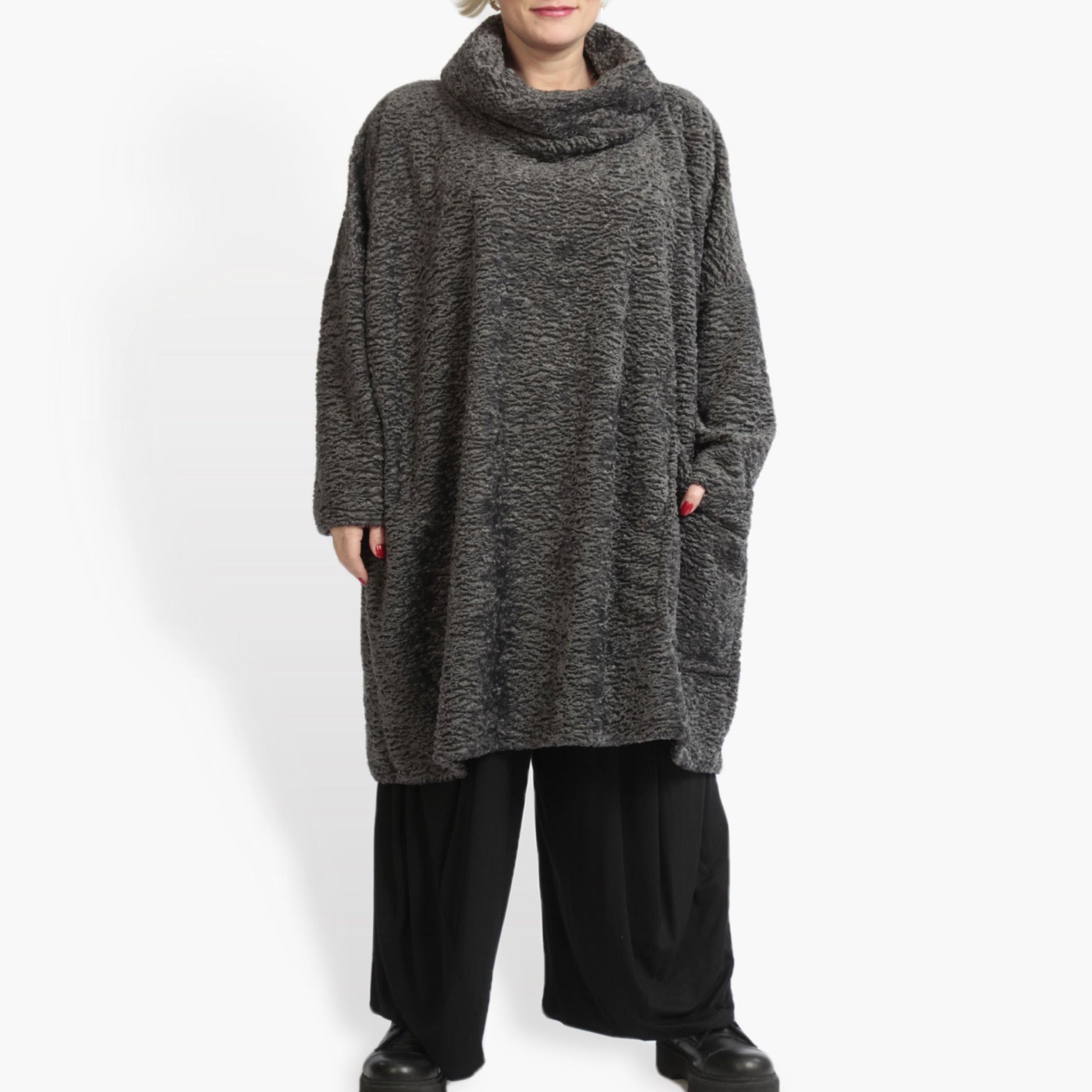  Bigshirt von AKH Fashion aus Polycarbonat in kastiger Form, 0979.06807, Antharzit, Schick